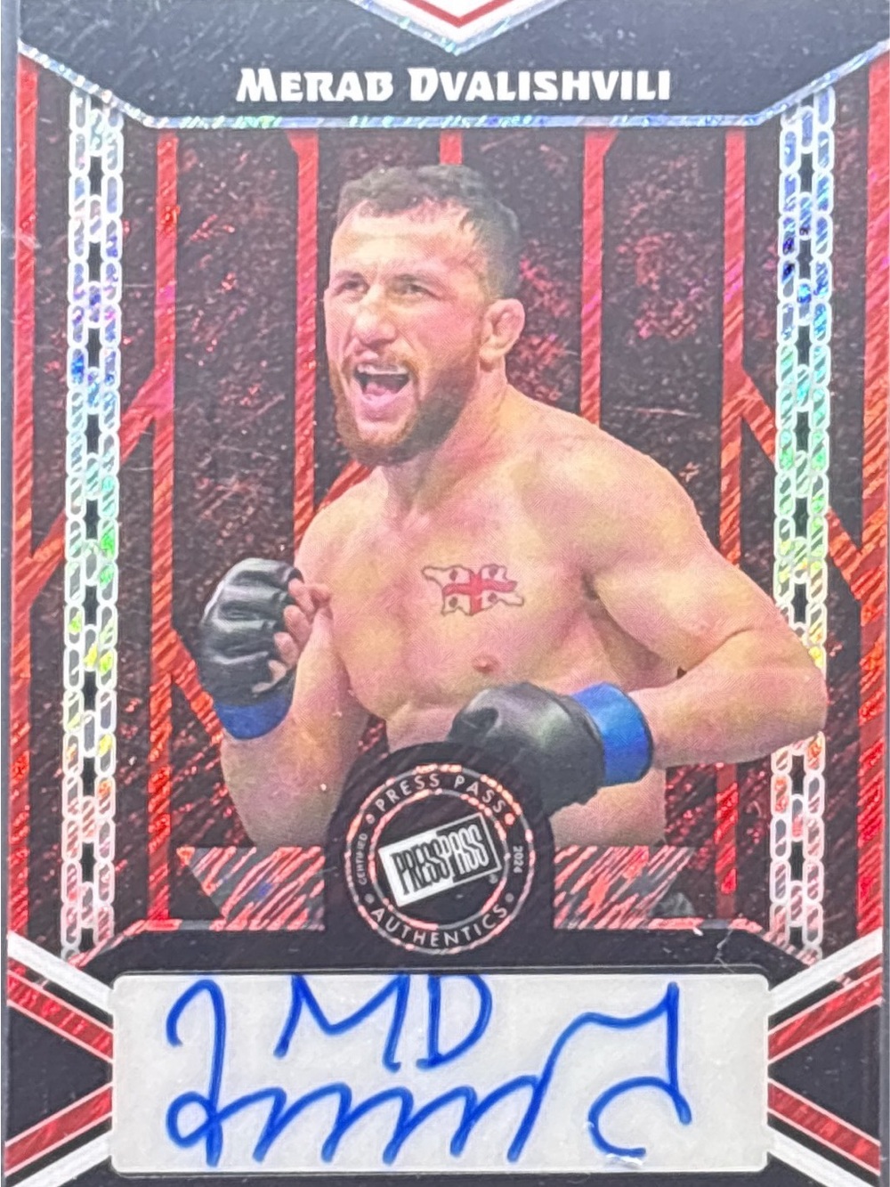Merab Dvalishvili Autograph Trading Card - LE 4/4